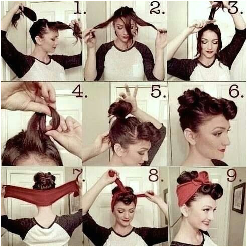 Pin up Hairstyles step by step updo