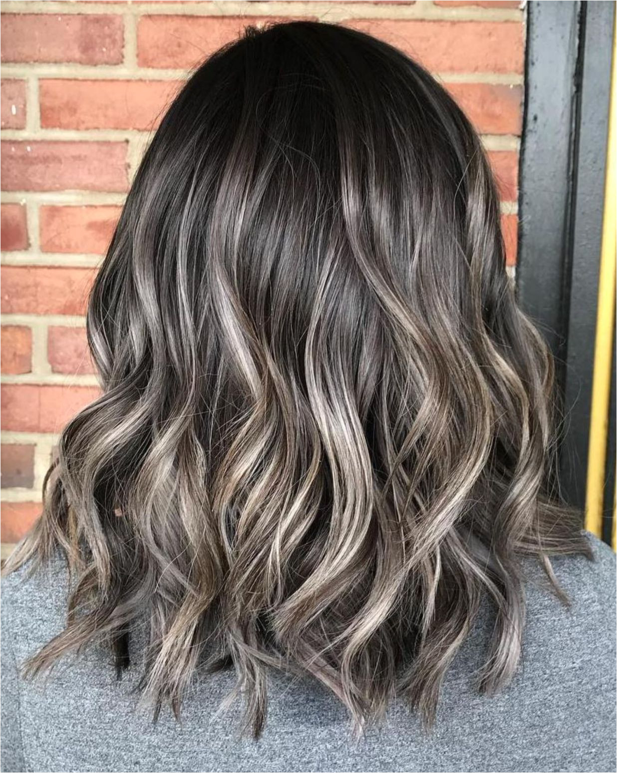 Subtle Ash Brown Balayage Lob