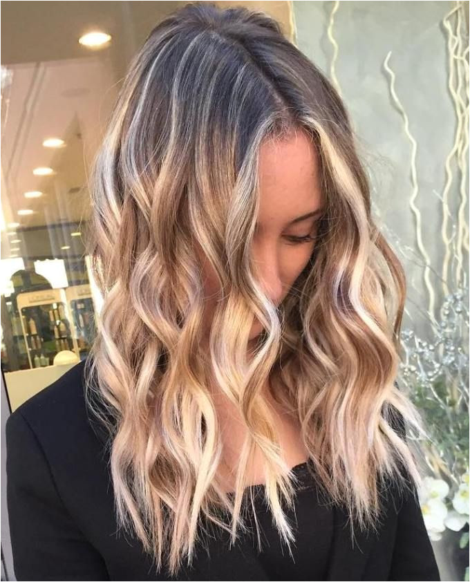 Blonde Balayage Hair With Black Roots