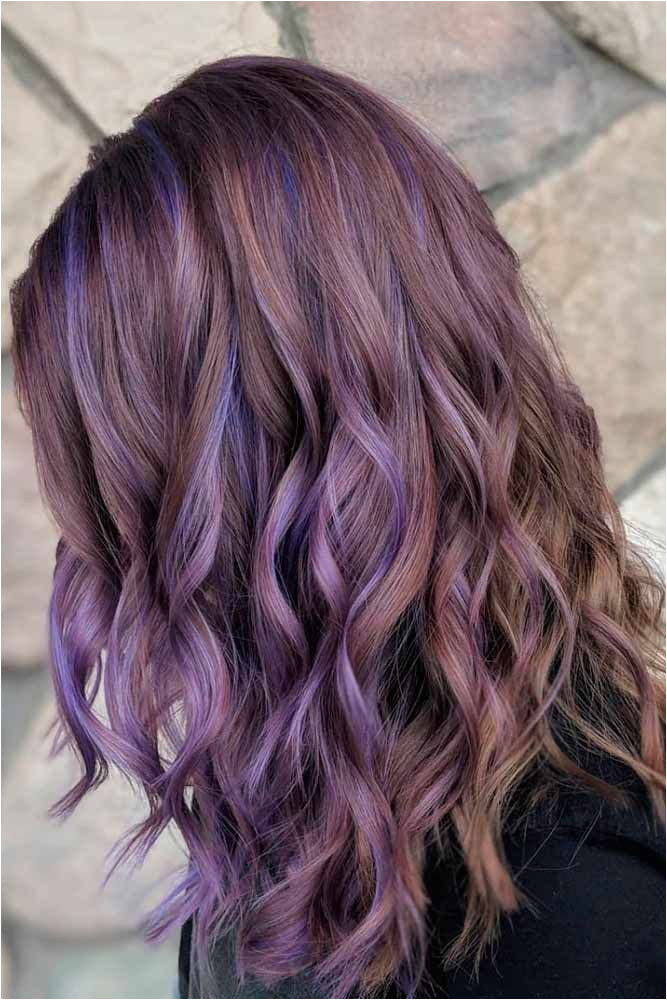 Brown Hair With Purple Highlights ashhair purplehair