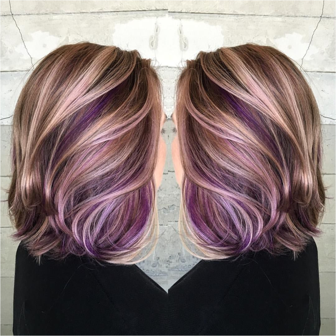 Purple peekaboo hair color