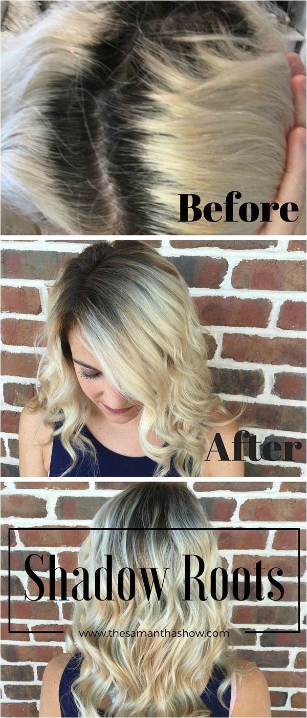 Looking for the perfect hairstyle to transition from summer to fall Shadow roots are the perfect way to add some darker color to your blonde and give you