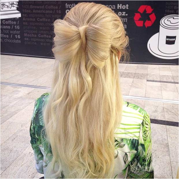 Half Up Hair Bow Hairstyle for Prom