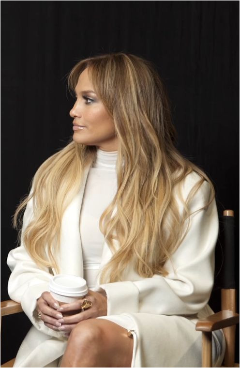 Jennifer Lopez long hair and blonde ombre hair color JLO