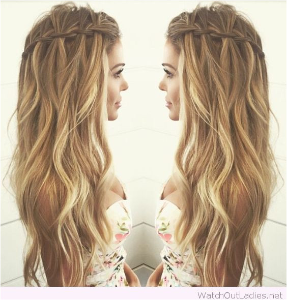 Cool waterfall braid for curly hair