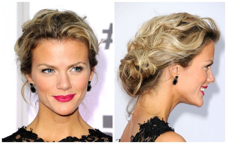 Brooklyn Decker with a casual updo Frazer Harrison for Getty