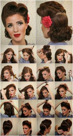 victory roll pin up tutorial Vintage Look Pin up Victory Rolls plete Hair Style Tutorial