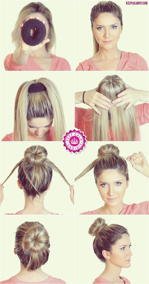 Up Hairstyles Donut Bun Hairstyles Hairstyles With Scarves Pretty Hairstyles Diy Moda