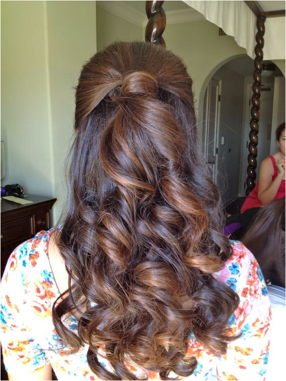 Bridesmaid half up half down hairstyle