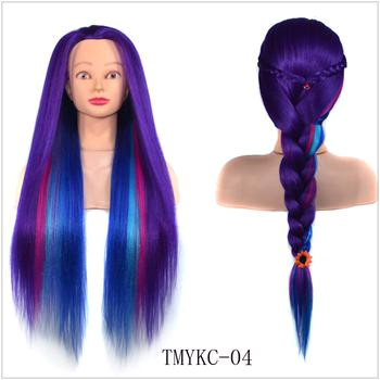 Hair Drills Head Make up Hairdressing Haircut Fake Heads Rainbow Heads