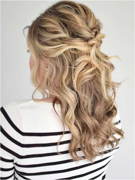 Updos for Long Hair Curly and Messy Overlapping Half Updo
