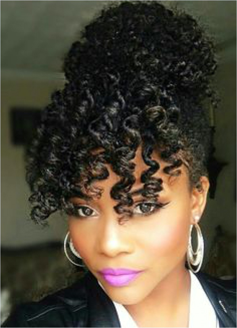 e of the cutest naturalhair hairstyles with a bun and bangs