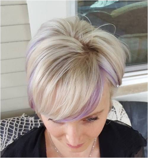 Short Hair with Purple Highlights short hairstyles for women over 50