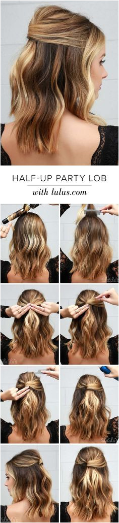 Lulus How To Half Up Party Lob Easy Party HairstylesLob