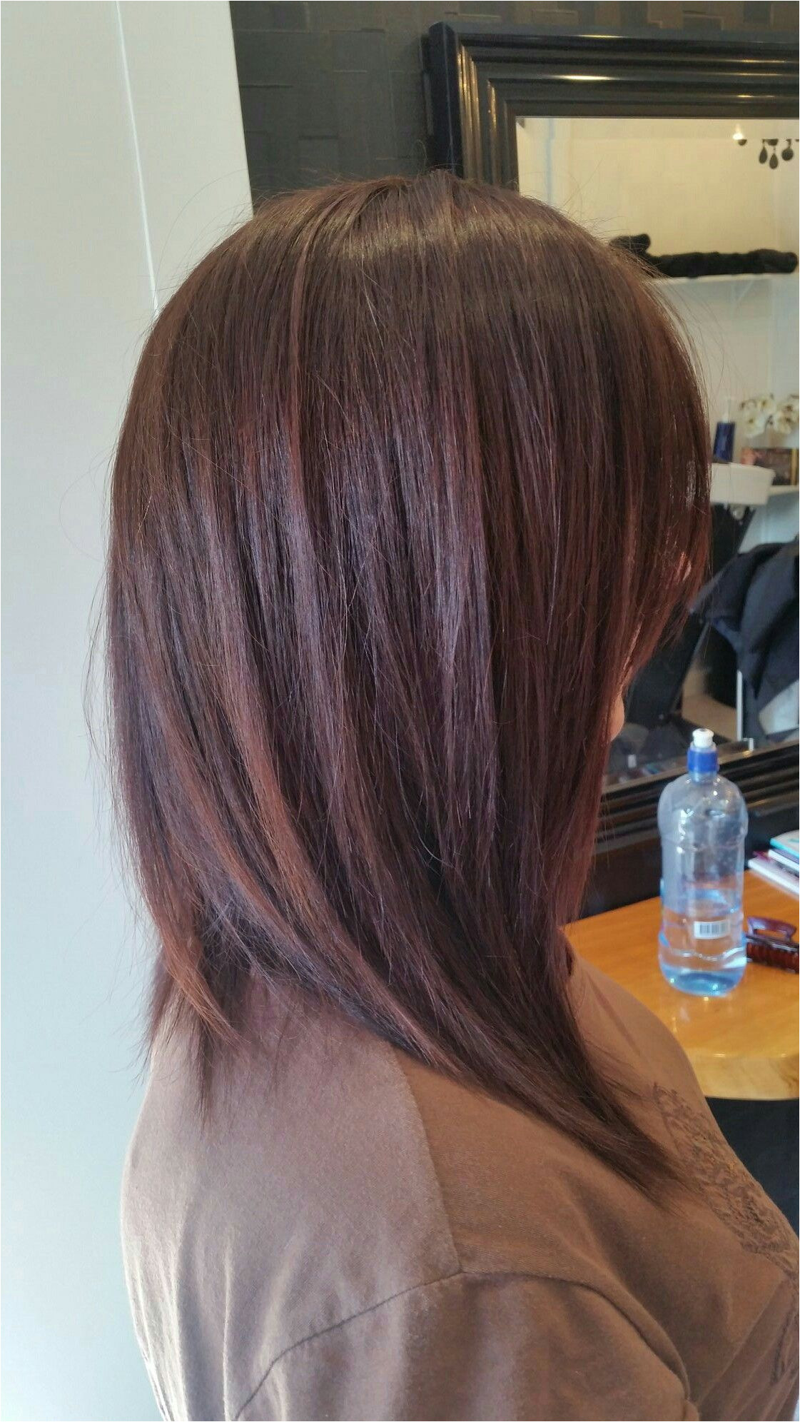 A line textured long bob