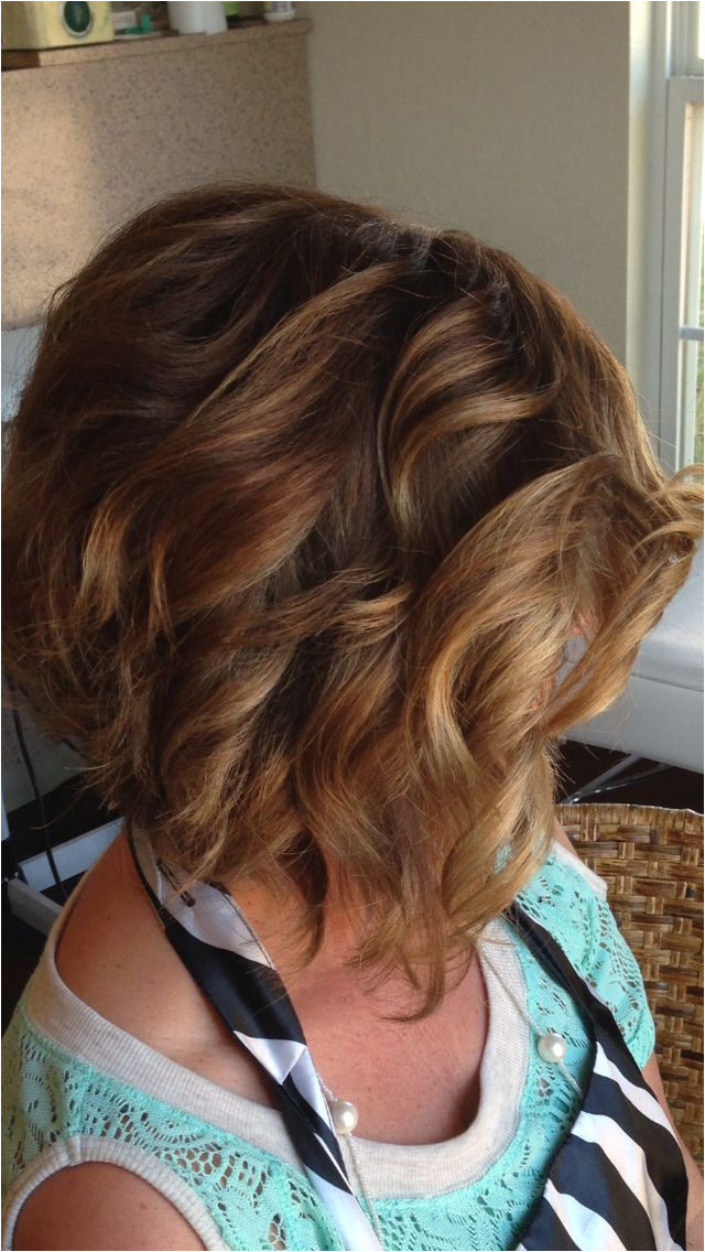 Curled Stacked bob This is forting for a girl like me with long hair I like to curl Thinking about a stacked bob in the future