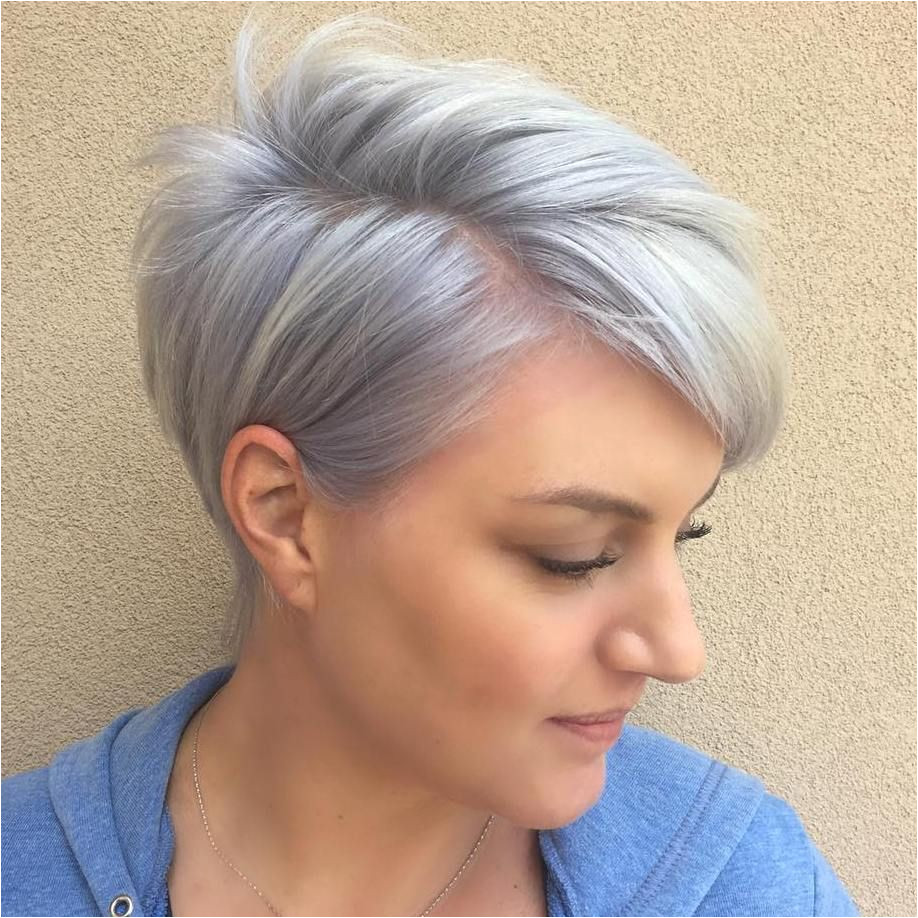 Pastel Purple Side Parted Pixie Pixies Medium Hairstyles Haircuts For