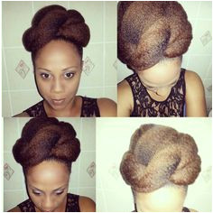 Roll and tuck updo on 4c black natural hair