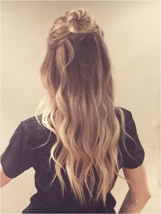 long wavy half up half down