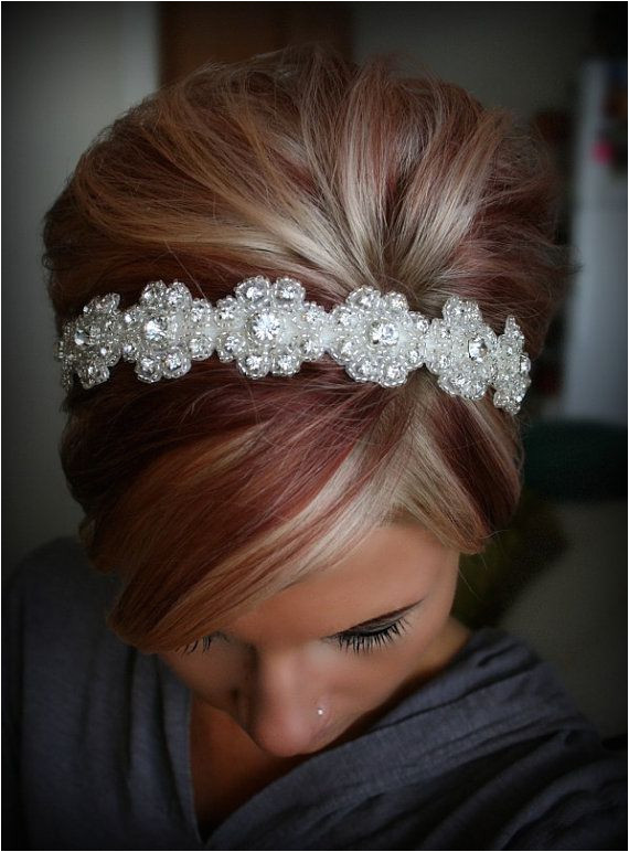 Bridal Headband Wedding Headpiece Rhinestone Headband LILLY Accessories Bridal Wedding Hair Accessory Bridesmaid via Etsy