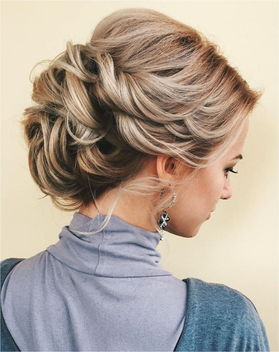 Loose Twisted Updo With A Bouffant Twisted Updo Braided Updo Wedding Hairstyles Thin Hair