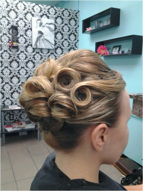 Pin curl updo