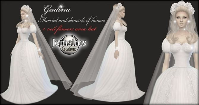 Sims 4 Updates Jomsims Creations Clothing Female GADINA wedding dress Custom