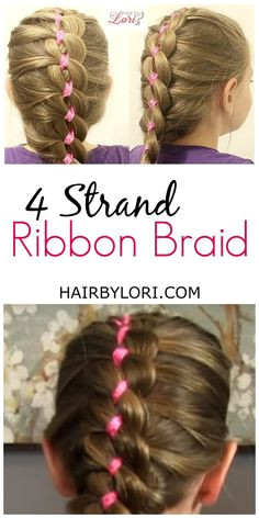 French 4 Strand Ribbon Braid Girly HairstylesHairstyles For SchoolLittle