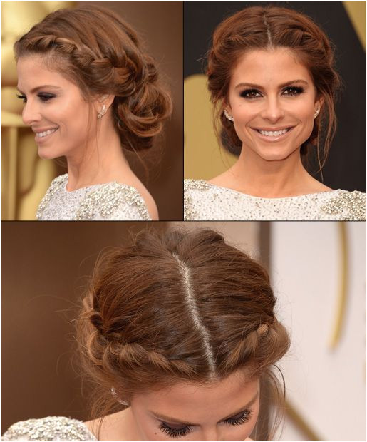 Maria Menounos with beautiful braids at the Oscars 2014 Bridesmaid Hair Updo Braid Braided Prom