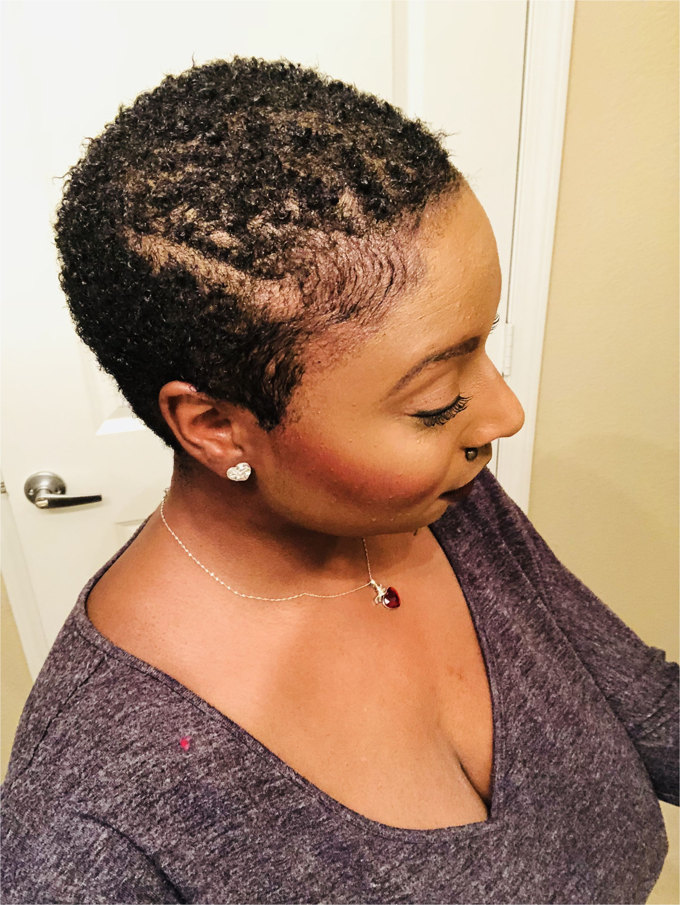 Natural hair twa side part 4c hair coils