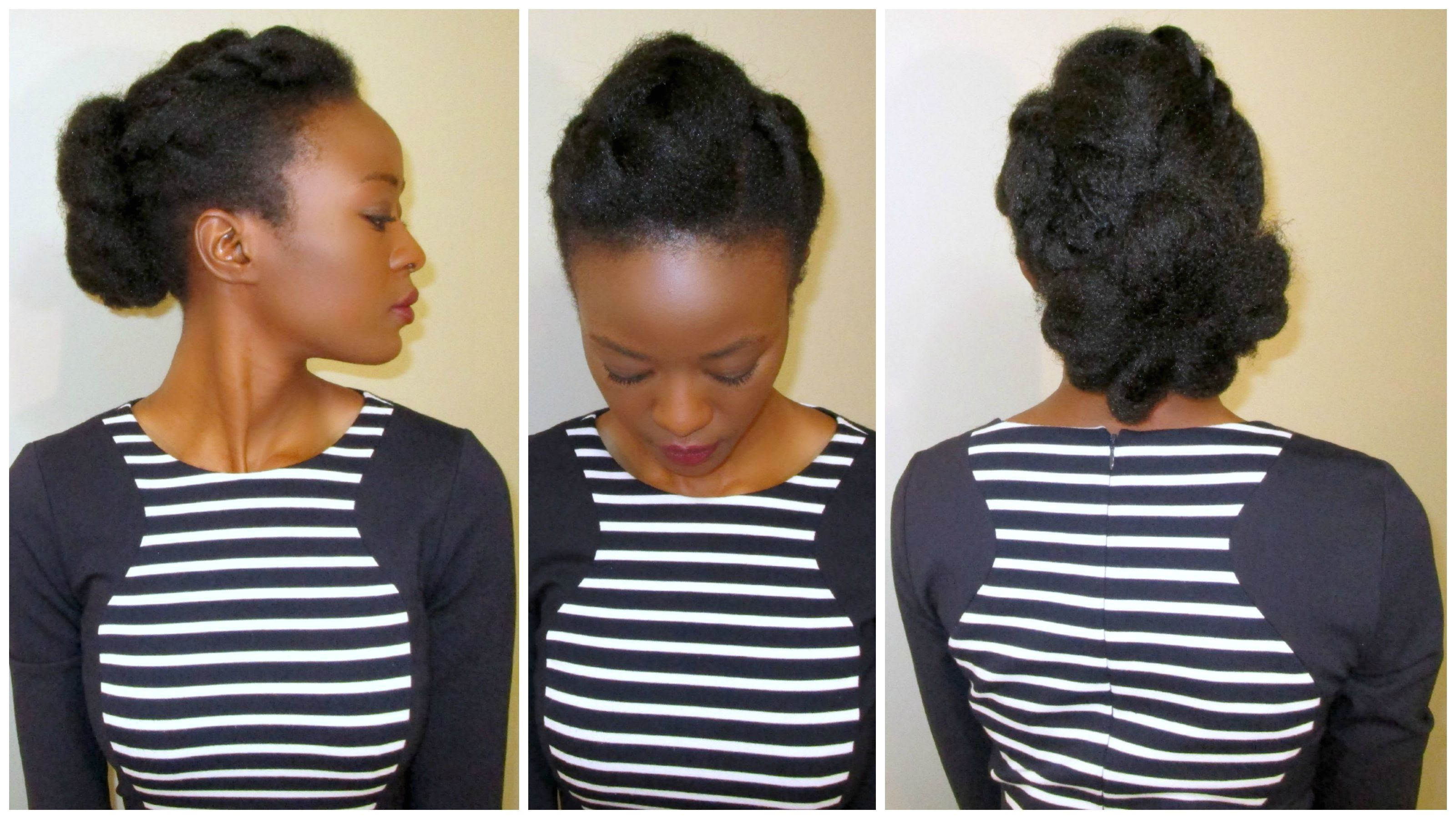 Flower & Fishtail Bun 4c Natural Hair