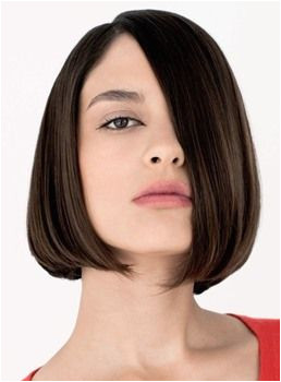 Free Style Natural Medium Straight Bob Hairstyle Human Hair Lace Wig 8 Inches
