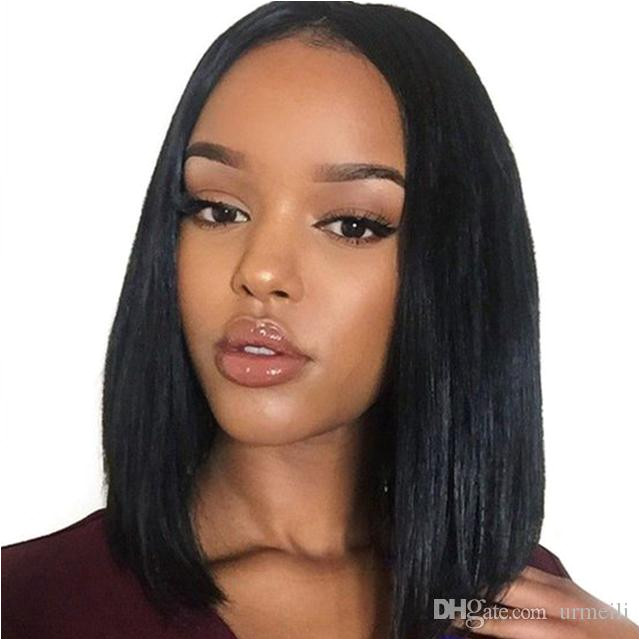 Lace Front Human Hair Wigs Wigs 8 16 Inch Straight Short Bob For Black Women Brazilian Remy Hair Cheap Full Lace Wigs Uk Long Human Hair Wigs From Urmeili