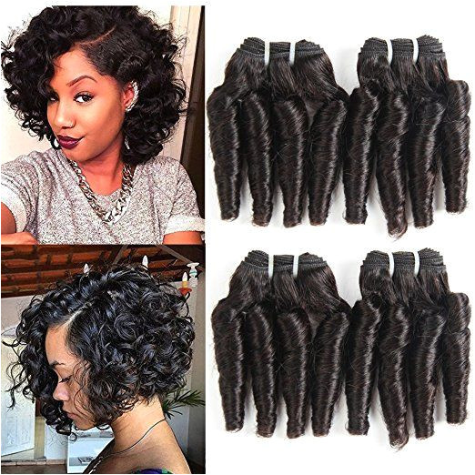 Wave 4 Bundles Spiral Curl Hair Bundles Short Curly Weave 7A Unprocessed Brazilian Human Hair Extensions 50g pc Full Head Natural Color 8 8 8 8 inch