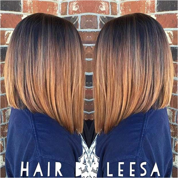 Caramel & Copper A Line Long Bob