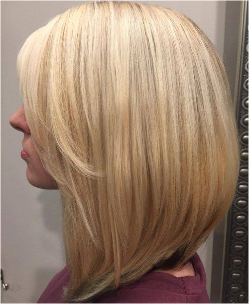 Long Blonde Bob With Side Bangs