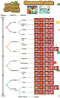 Animal Crossing New Leaf Shampoodle Hairstyle Guide