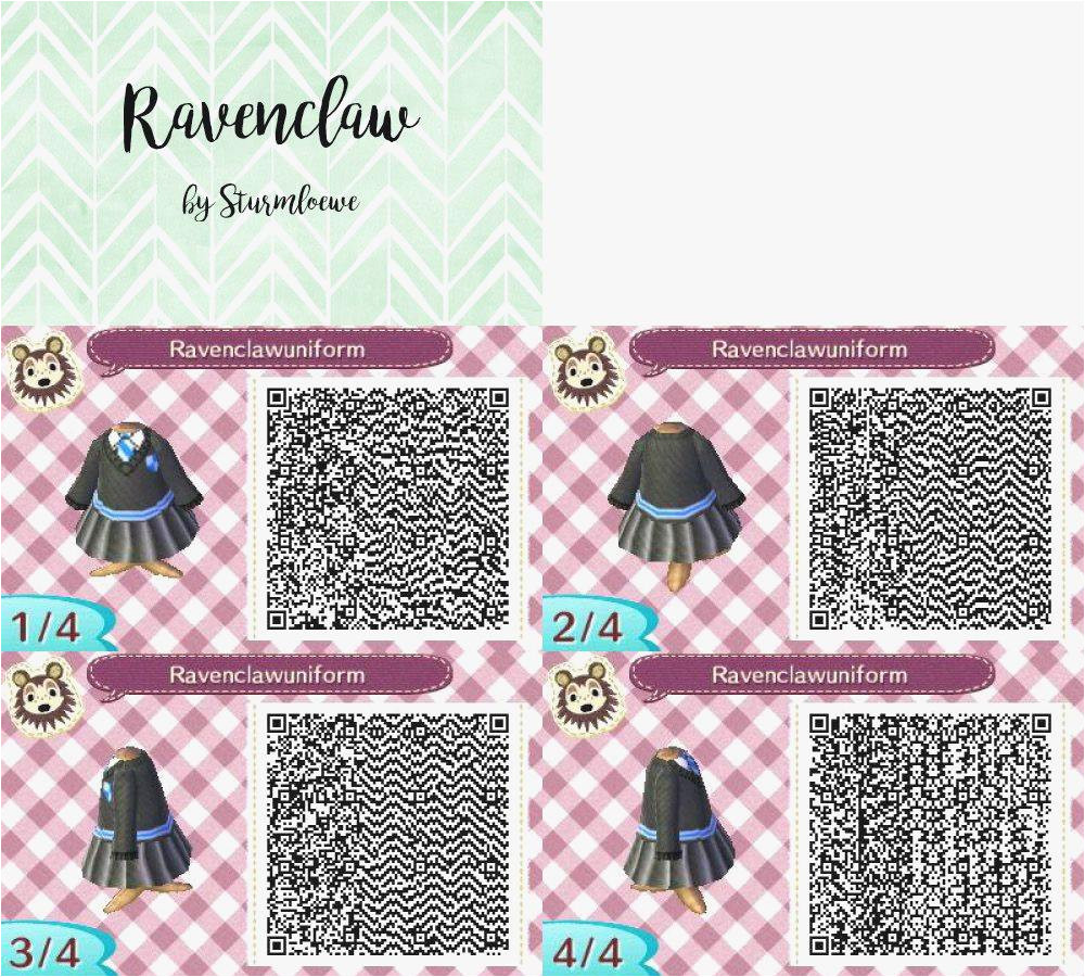 animal crossing new leaf qr code harry potter ravenclaw uniform dress black and blue outfit for