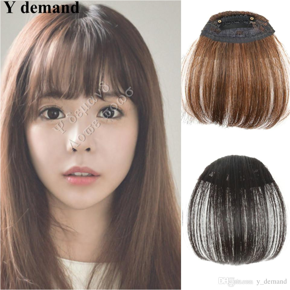 Natural Bang False Hair Bangs Black Light Brown Dark Brown Clip In on Bangs Synthetic Hair Fringe Fashion Y Demand Hair Accessories Synthetic Hair Hair