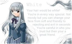 White anime hair color meaning
