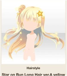 Anime hair blonde with star sparkles clips