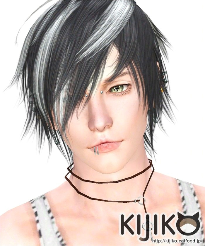 White Toyger Kitten hair for males by kijiko Sims 3 Downloads CC Caboodle