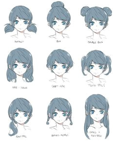 How To Draw Hair Step By Step Image Guides Drawing Hairstyles Female Anime