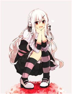Anime Vampire Girl With White Hair And Red Eyes graph