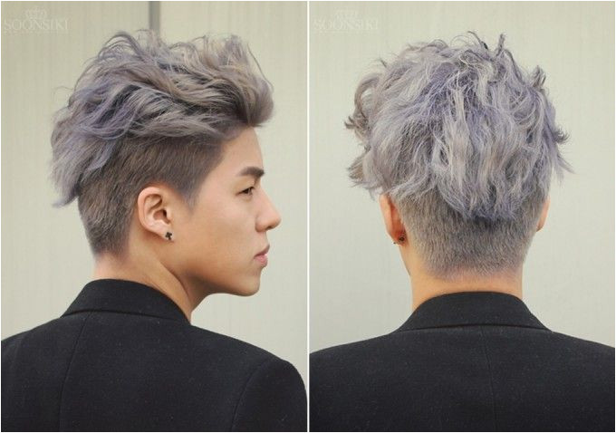 Best Hair Colour for asian Male Inspirational asian Mans Undercut with Bleached White Purple top