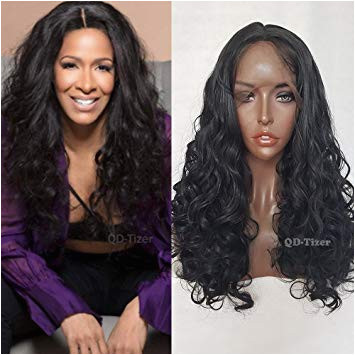 Amazon QD Tizer Long Wavy Hair Synthetic Lace Front Wigs with Baby Hair Black Long Hair Synthetic Wigs for Black Women 22 Inch Beauty