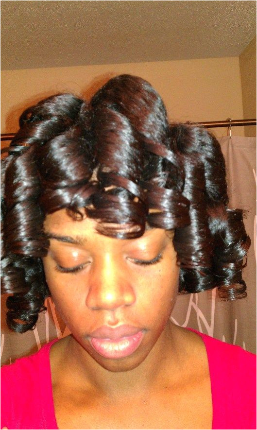 Hourglass Roller ponytail roller set on natural hair