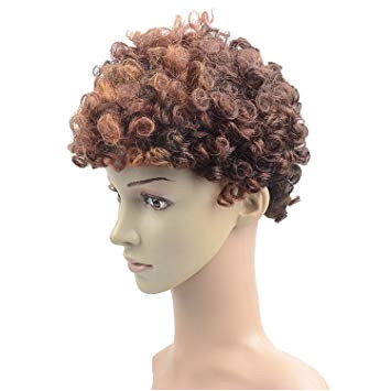 RAZEAL Human Hair 5" Afro Short Curly Wigs for Black Women with Brazilian