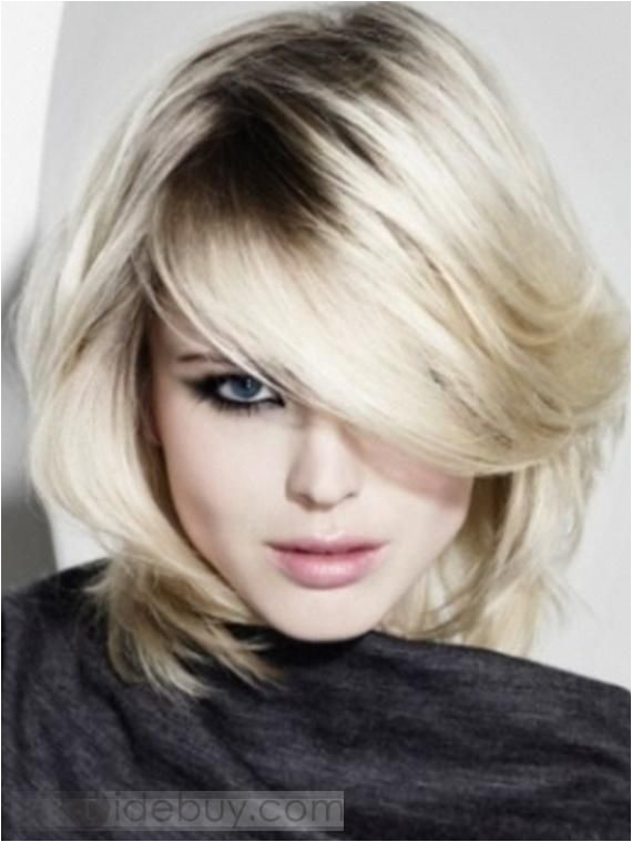 2012 New Arrival Charming Two Tones Pale Blonde Medium Straight about 10 Inches Human Hair