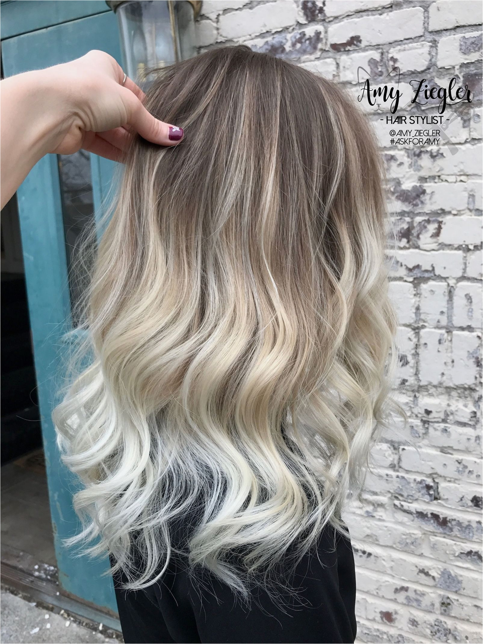 â¨Platinum blonde balayage ombre with natural root by amy ziegler BlondeOmbre